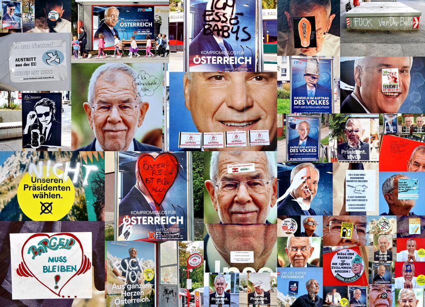 Wahlplakate Bundespräsidentenwahl Österreich 2022